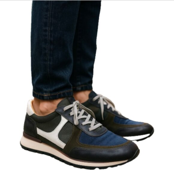 Dsquared2 Men's Low Top Sneakers Black Blue Leather US 11 EU 44 Designer Shoes - Picture 10 of 10